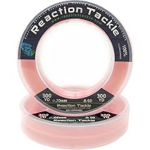 Reaction Tackle 100% Pure Fluorocarbon Fishing Line - High Strength, Abrasion-Resistant, Fast-Sinking, Virtually Invisible - Saltwater and Freshwater Leader Line