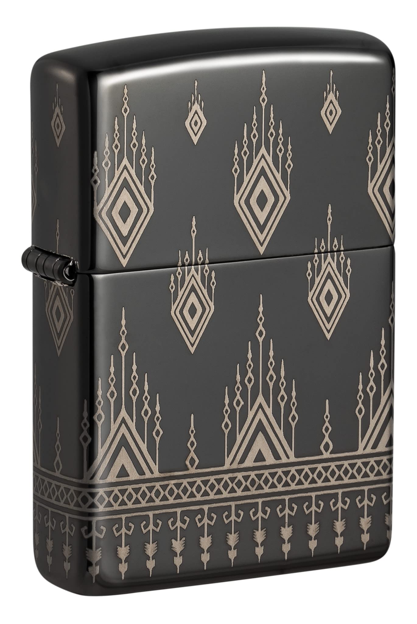 Zippo Lighter Tribal Pattern 360 Laser Engraved - High Polish Black 48544