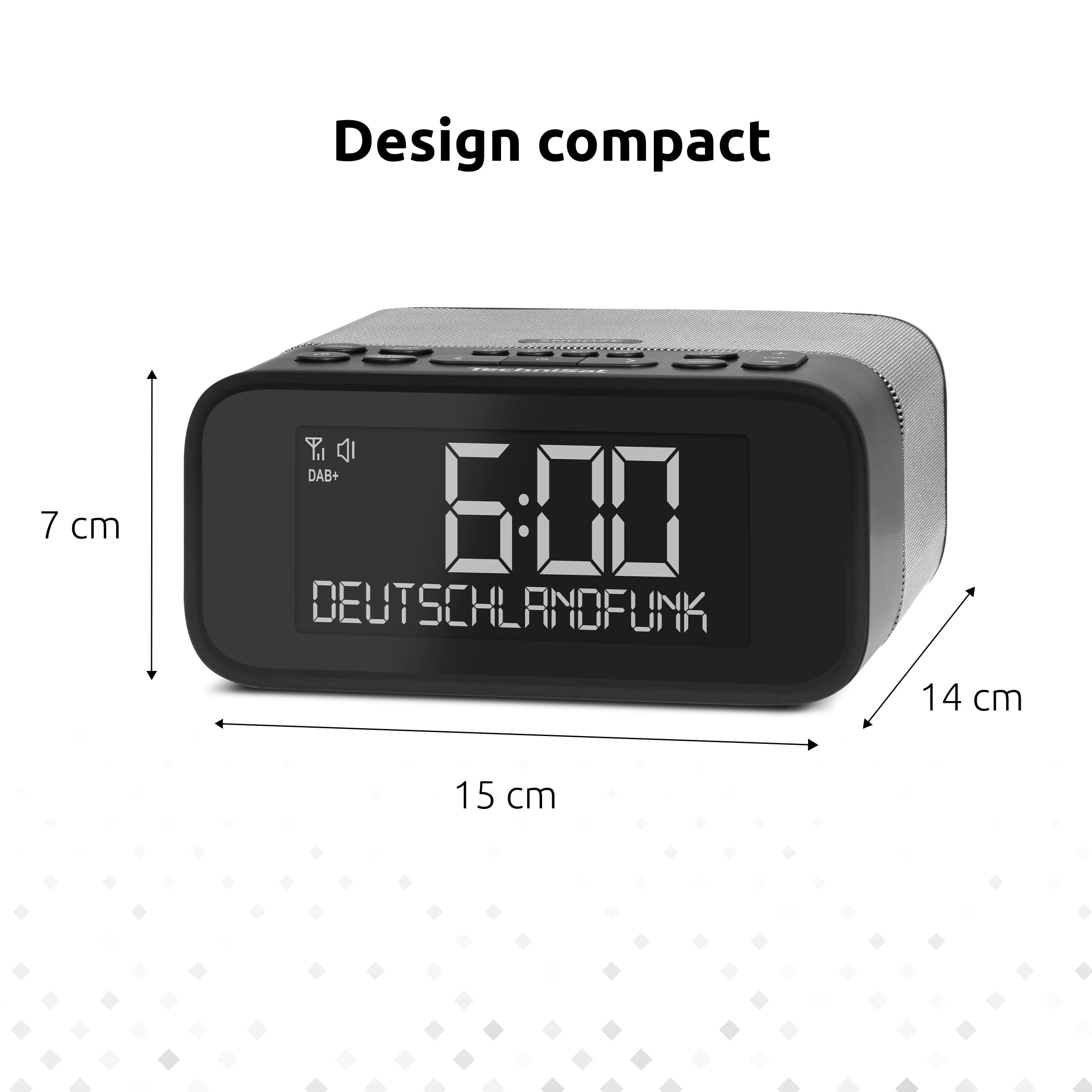 TechniSat DIGITRADIO 52 BT – Radio-réveil Dab (Radio Horloge, réveil, Dab+, FM, Fonction Snooze, minuterie de Veille, écran réglable, réception Bluetooth, Haut-Parleur de 3 Watts RMS)