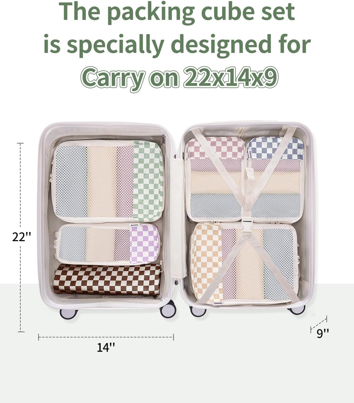Narwey 6 Set/5 Set Compression Packing Cubes for Travel Kids Women Carry on, Packing Organizers Bag for Backpack Luggage Suitcase Duffle Bags - Image 2
