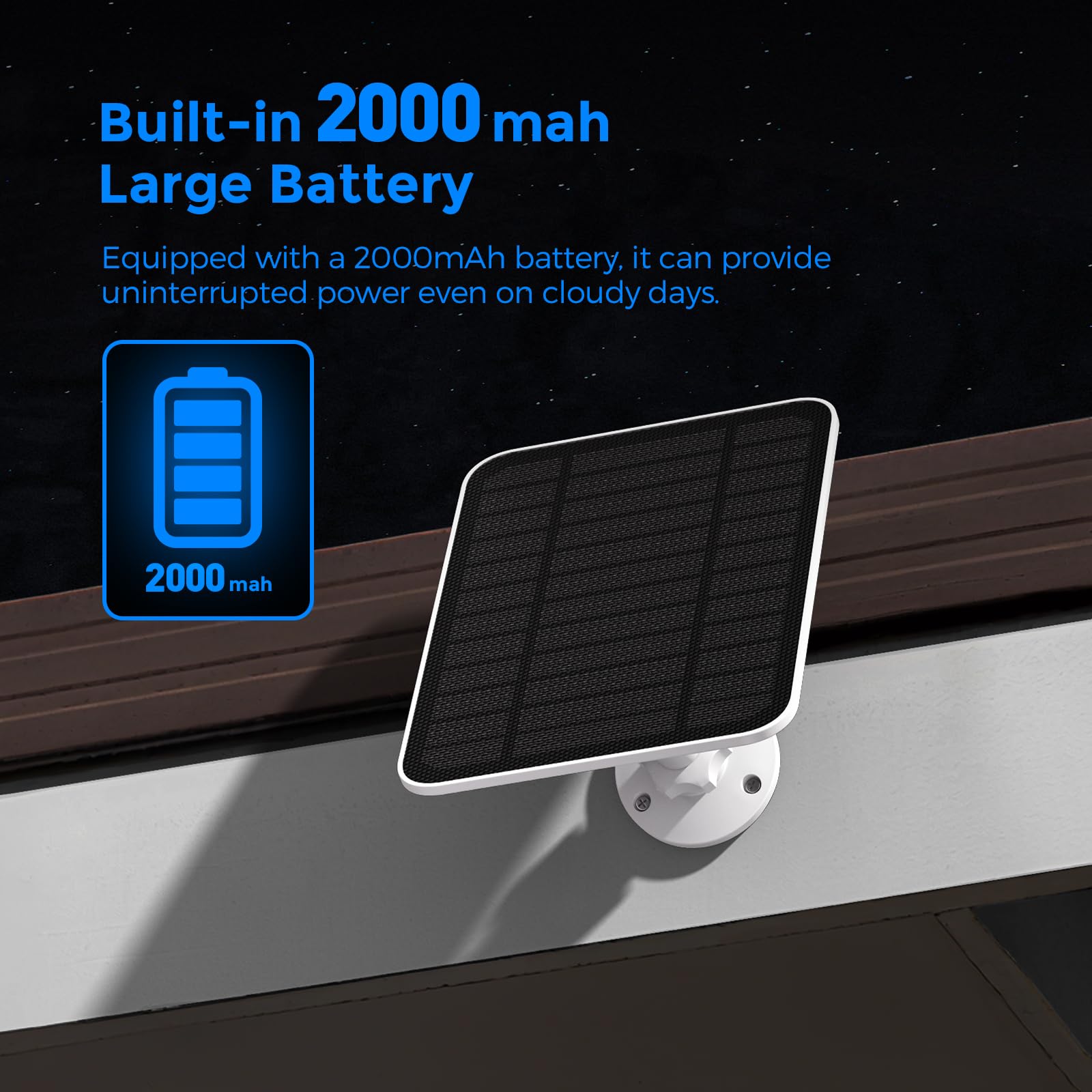 5V 4W Arlo Solarpanel-Ladegerät,kompatibel mit Arlo Pro 3/4/5,Ultra,Pro 3 Floodlight,Go 2,Essential Outdoor 2. Generation,Essential 1.Generation,mit integriertem 2000mAh Akku und 4 m langem Stromkabel