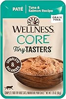 Vista 11 de Wellness CORE Tiny Tasters - Alimento húmedo para gatos adultos, natural, rico en proteínas, sin granos, receta de atún y salmón, 1.75 onzas