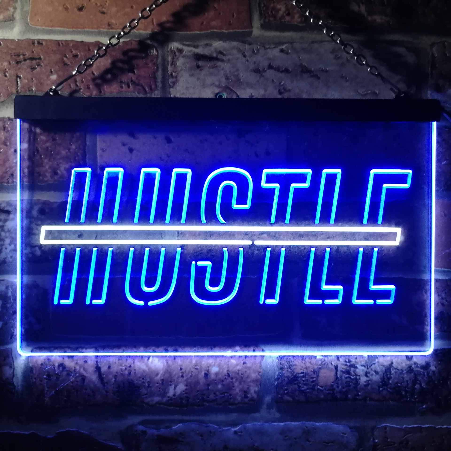 ADVPRO Hustle Home Décor Dual Color LED Enseigne Lumineuse Neon
