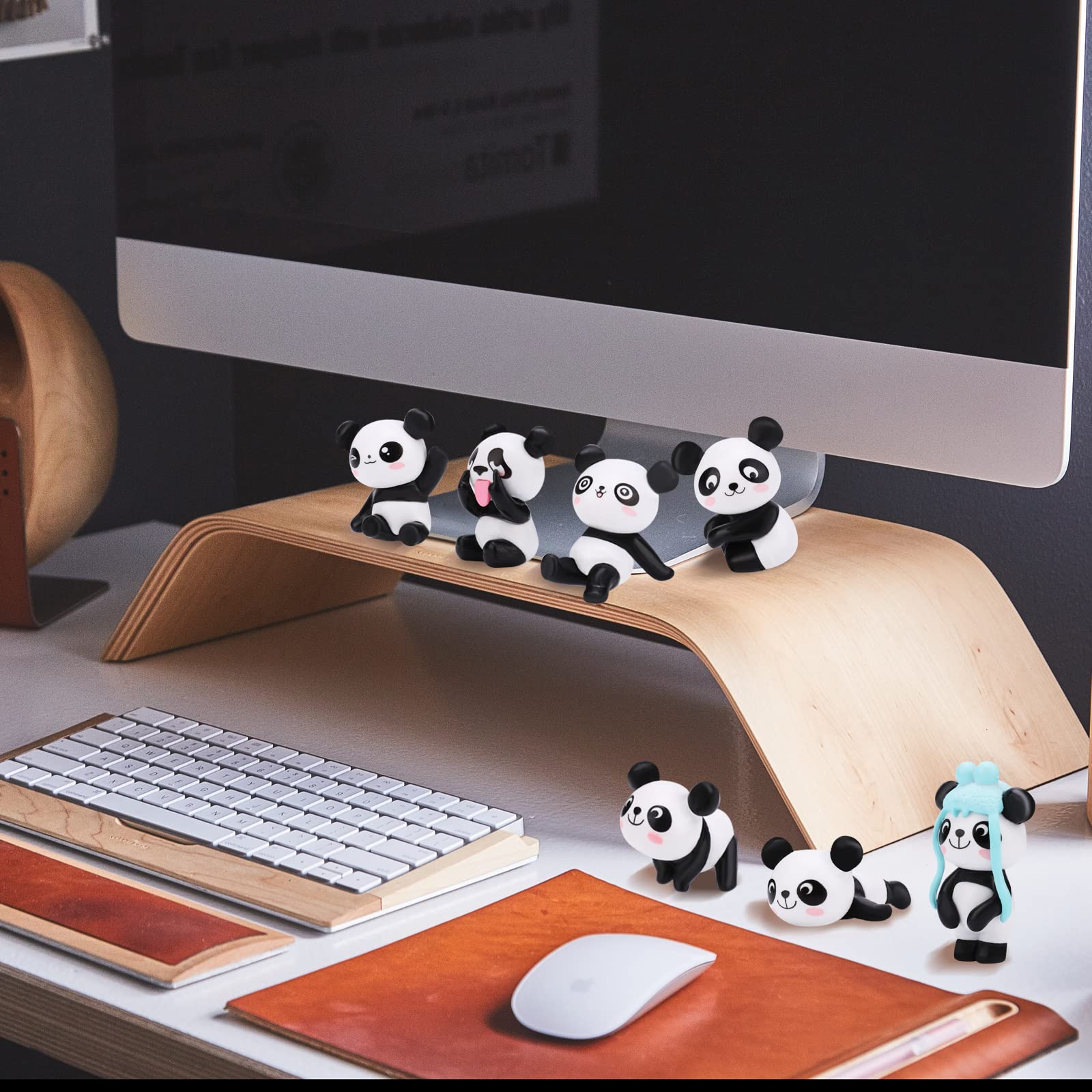 Decorazioni per Torta Panda 8 PCS Figure Simpatiche in Miniatura