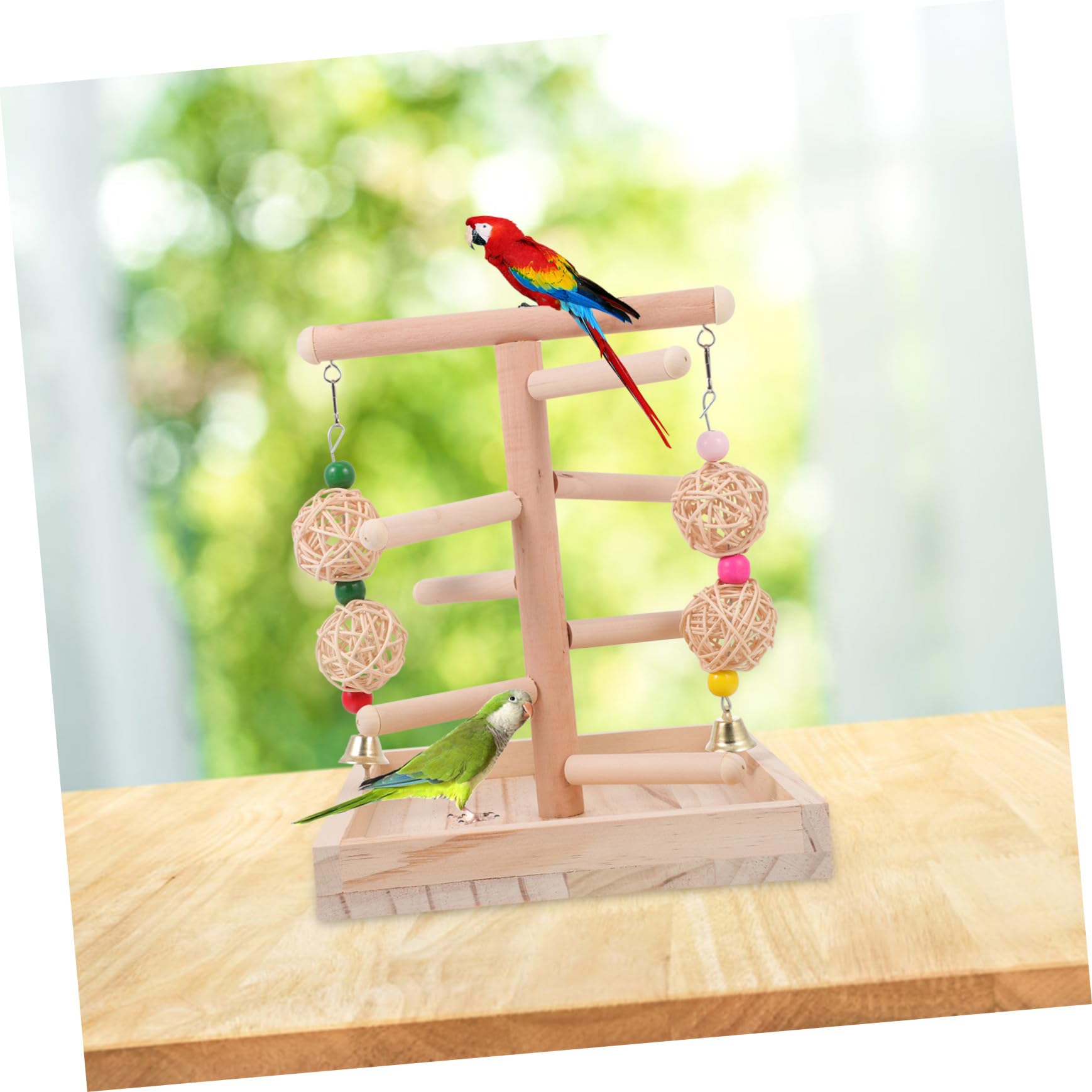 Hemobllo Gioco per Pappagalli Trespolo e Scala, 1 Pezzo, Legno | Gabbia Voliera, Accessorio per Uccelli e Animali Domestici, Supporto Stabile per Arrampicata