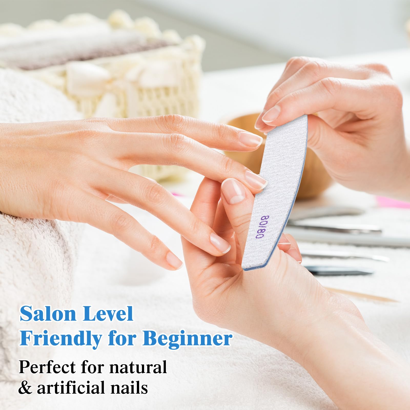 Nagelfeilen, Körnung 100/180, wiederverwendbar, doppelseitig, für Acryl- und Gelnägel, professionelle Fingernagelfeile, Maniküre-Werkzeuge für Feiler, Salon, Pediküre, Schönheit, 200 Stück