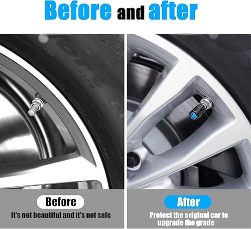 Miniatura 6 de Fogfar 4 tapas de vástago de válvula, tapones de vástago de válvula de neumático de automóvil, tapones universales para válvulas de aire de