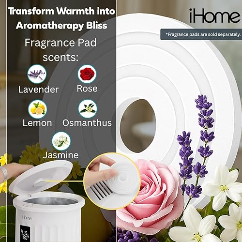 Miniatura 7 de iHome Calentador de toallas de lujo de 20 litros, calentadores de toallas grandes para baño, con soporte interior de almohadilla de fragancia, ideal