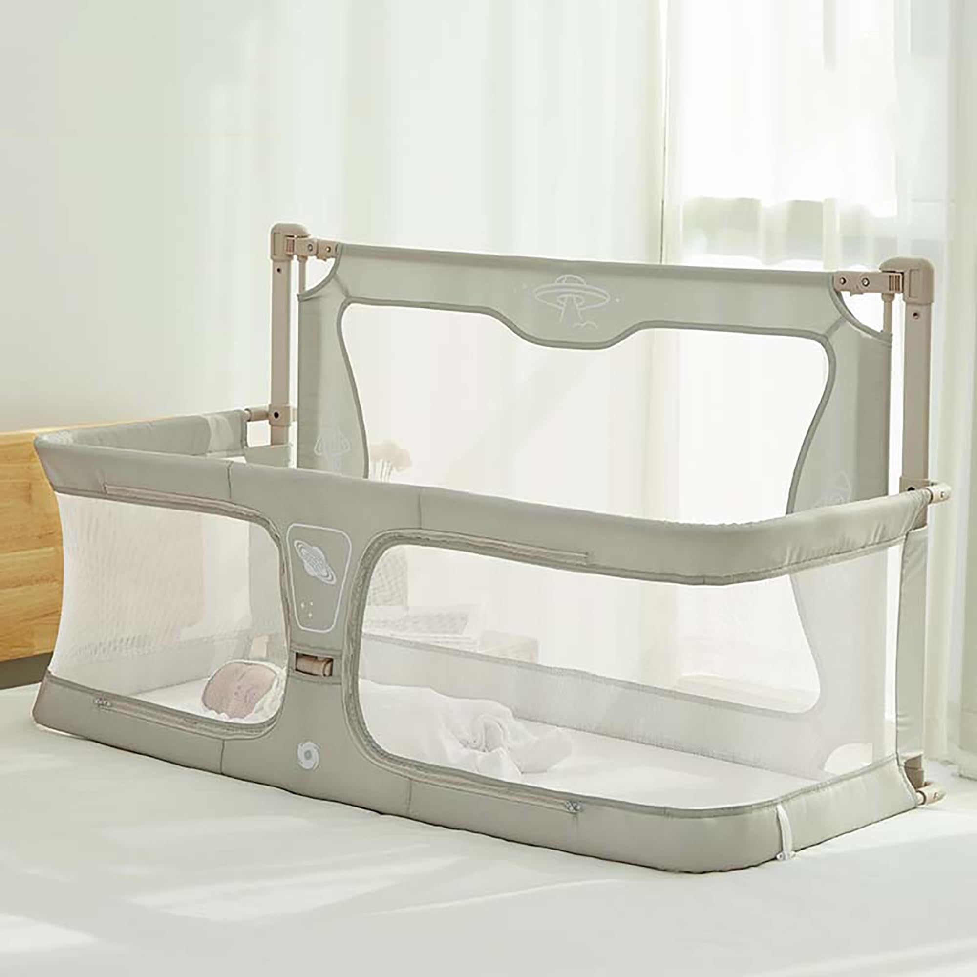 Culla Nex to Me 3 in1, cullas per baby, Culla Fianco Letto, con zanzariera, box baby per co sleeping e ​box pannello Laterale Pieghevole Mettere Sul Letto per babys 0-36 Mesi