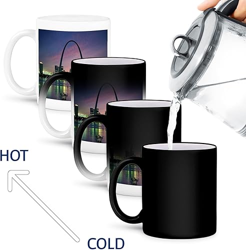 Miniatura 4 de 3dRose mug_56145_3 "St louis Missouri Arch At Nite" Magic Transforming Mug, 11 oz, Multicolor