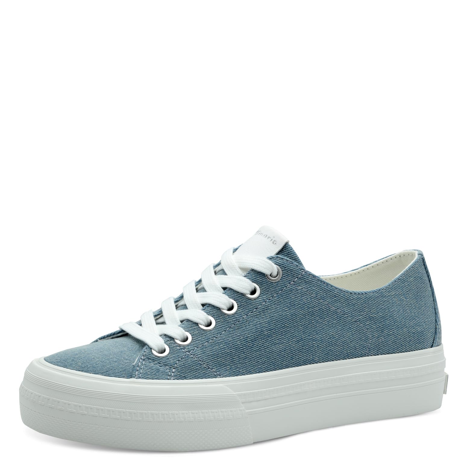 Tamaris Women's Vegan Sporty Lace-Up, Denim, 3.5 UK