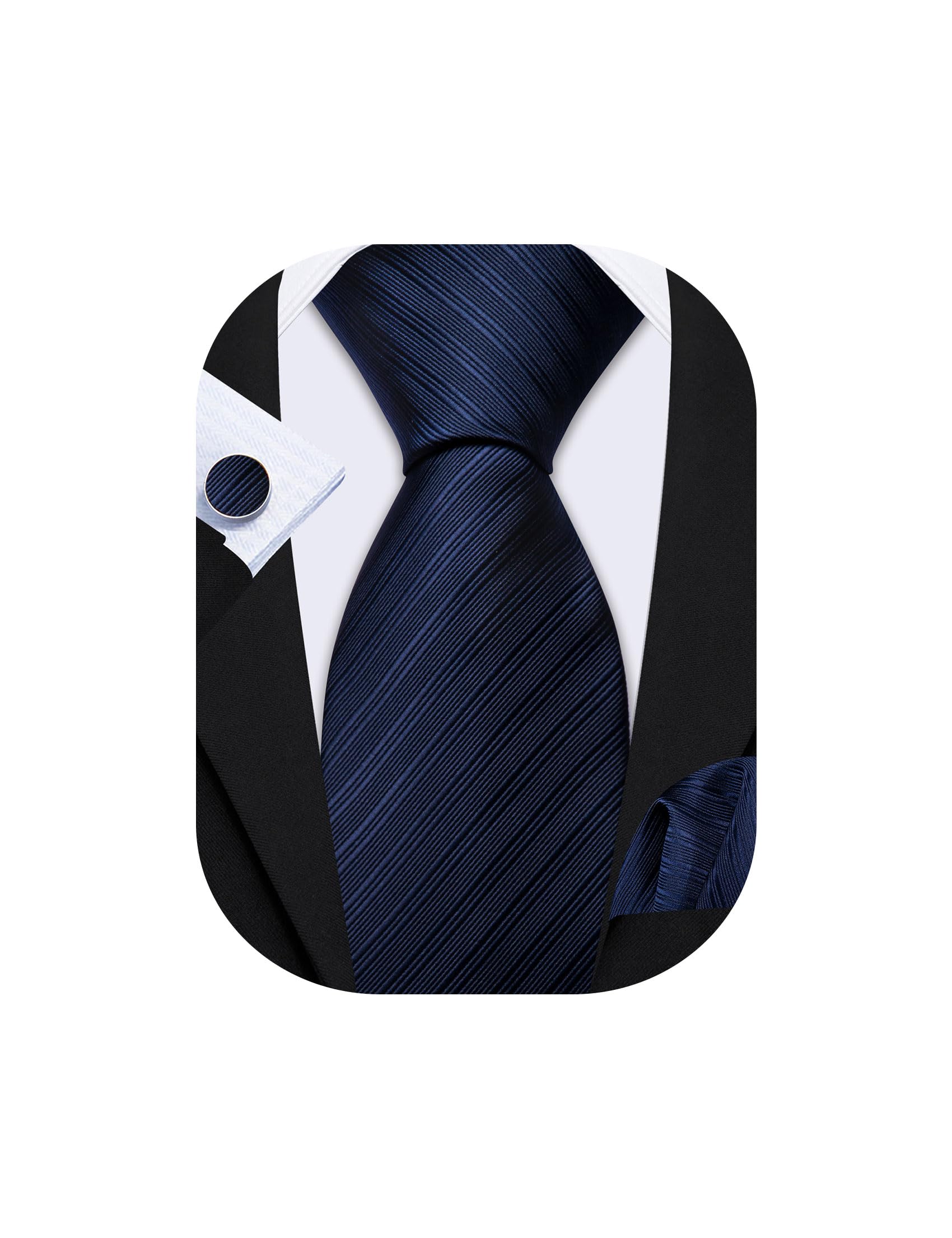 Barry.Wang Men Tie Set Floral Paisley Silk Necktie Pocket Square Cufflinks Formal Wedding Party Business