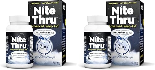 Miniatura 7 de Advanced Sleep Aid - Suplemento dietético de melatonina, cápsulas de 10 mg, 60 unidades
