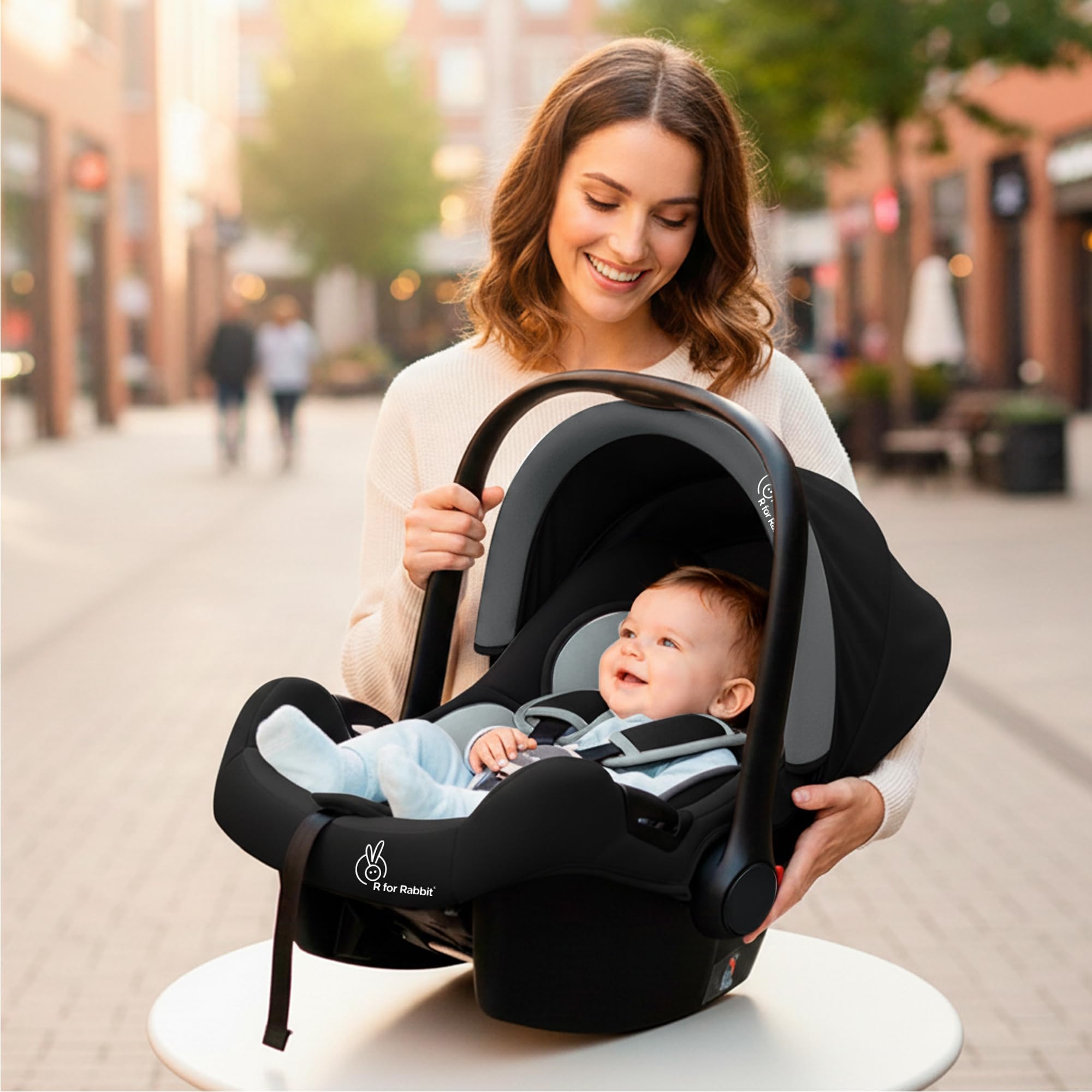 R for Rabbit Picaboo Sportz Baby Carry Cot, 3 in 1 Multi Purpose Kids Carry Cot, Feeding Chair, Rocker for Infant Babies of 0 to 15 Months & Weight Capacity Upto 13 Kgs (Grey Black)-image-15