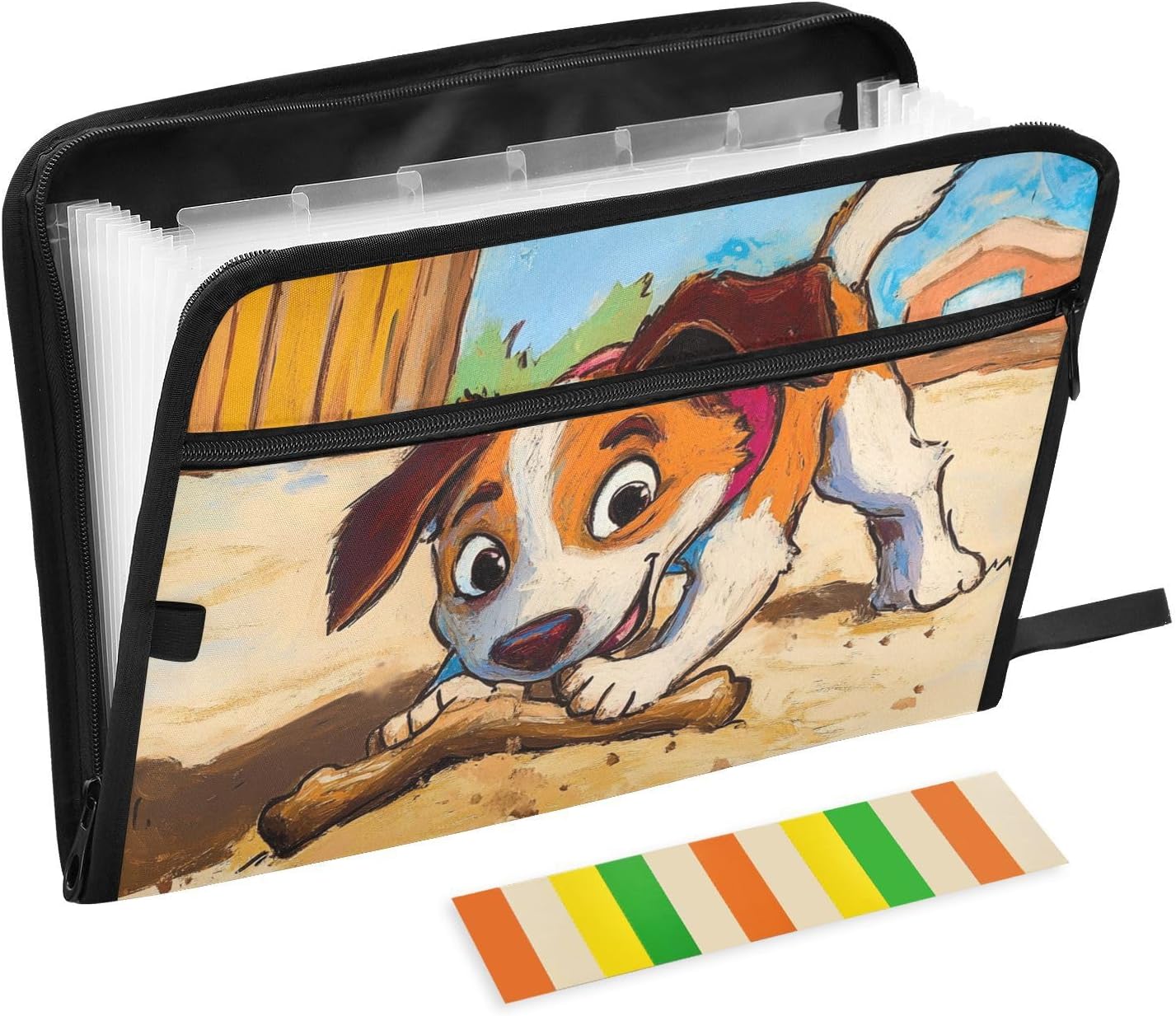 KLL Expandable File Folder File Pocket Folders Monthly File Folder Multi Pocket Folder with Pockets for Clinical Nursing, Dog Bones Sand Pile