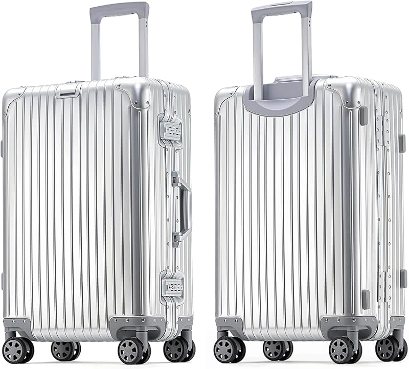 Equipaje de mano de aluminio de 20 pulgadas, valija dura de aluminio sin cremallera con cerradura TSA, valija de mano pequeña para viajes cortos