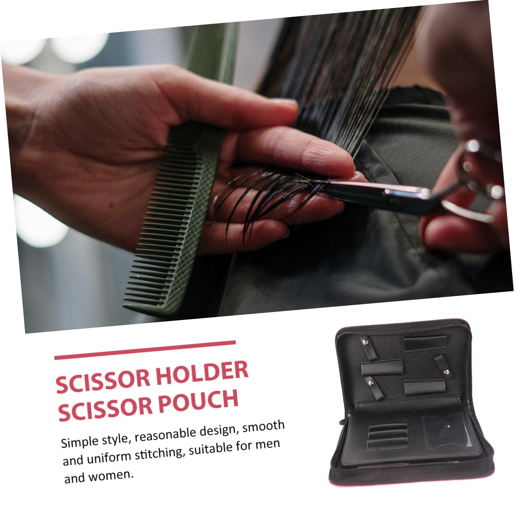 PU Leder Haarschneidescheren Rosa Tasche für Friseure im Salon