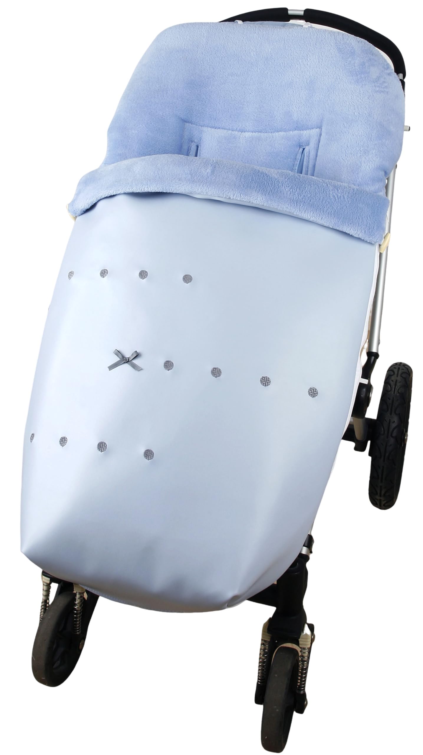 Saco Silla Paseo Universal Lazo-Bodoque Azul con cubrepies de Polipiel y el interior en tejido Polar CITYBEBE