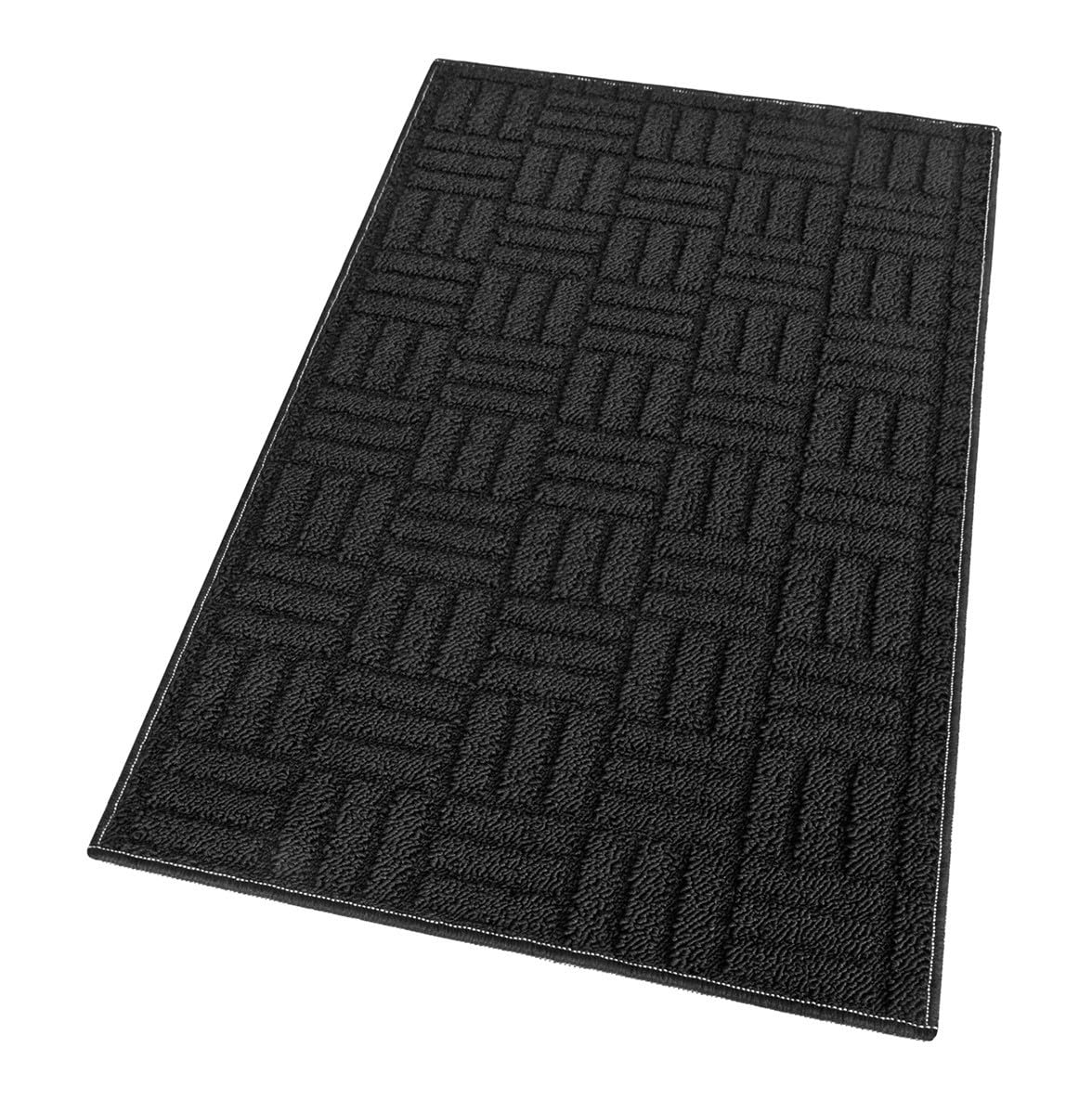 emmevi Tappeto Cucina Super Assorbente Tessitura 3D Tinta Unita Minimalista Moderno 50x145 Cm Nero