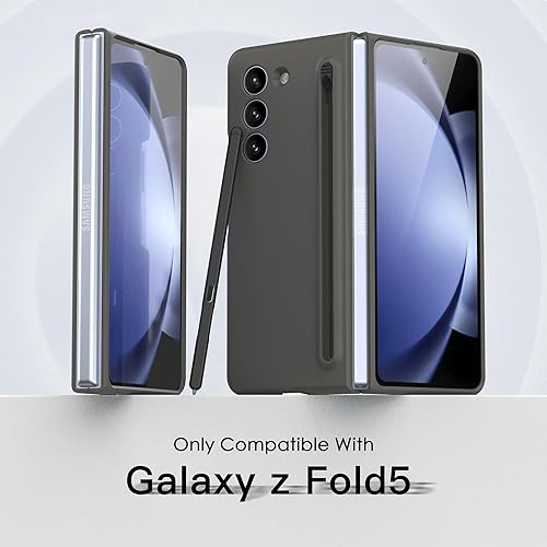 Miniatura 2 de AWINNER Funda compatible con Samsung Galaxy Z Fold5 Slim S Pen con S Pen compacto integrado, soporte y ranura de almacenamiento para bolígrafo (azul)