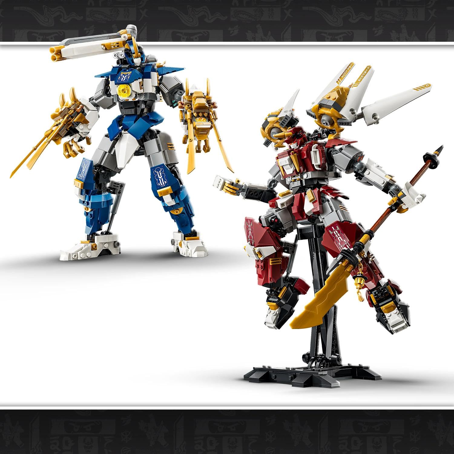 LEGO NINJAGO Mech Titanici Gemelli - Giocattolo Ninja con 2 Action Figure e 3 Minifigure tra cui Kai e Nya - Decorazione Cameretta - Regalo per Bambini da 12 Anni in su e per i Fan Adolescenti - 71870