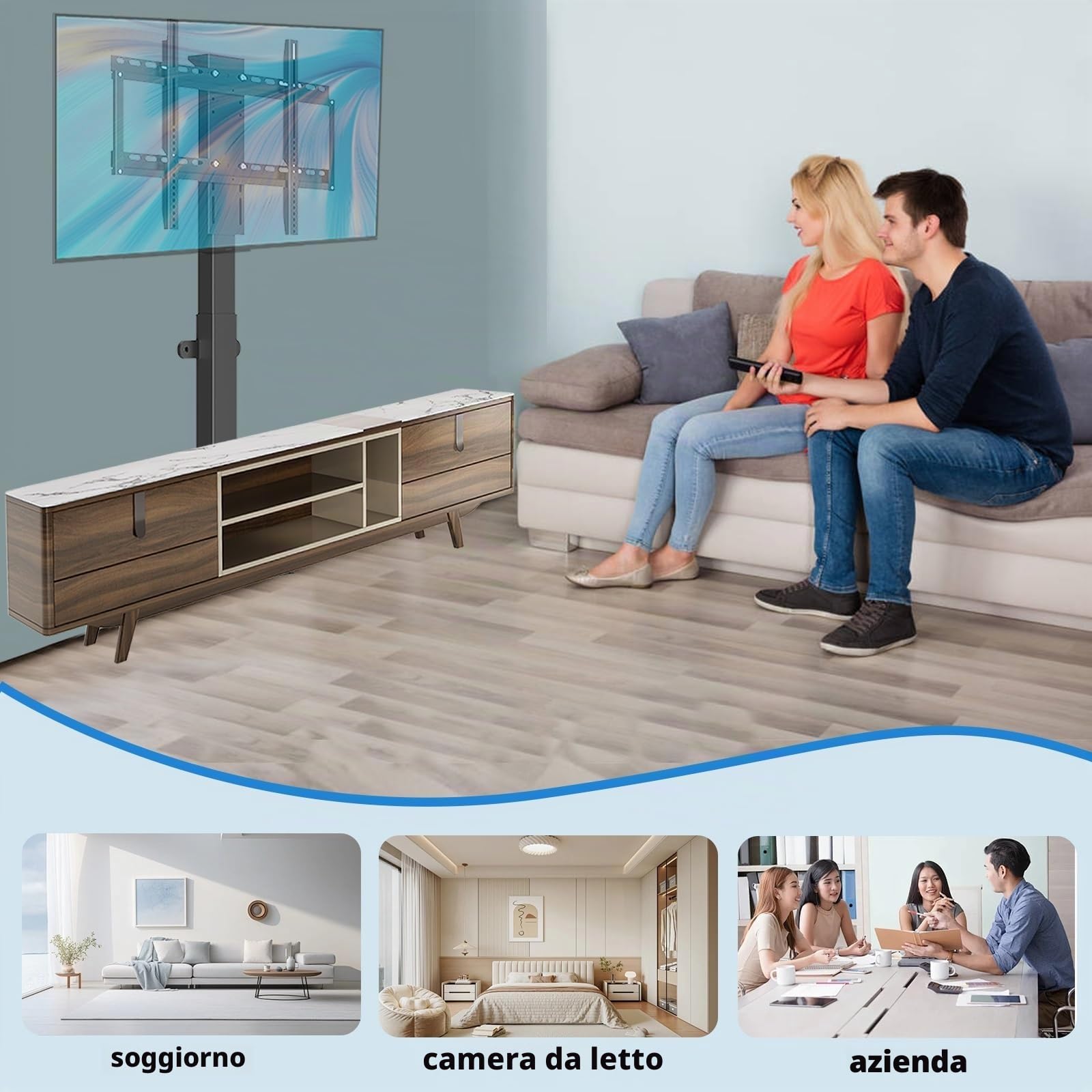 Sollevatore Motorizzato per TV da 26 A 75 Pollici, Supporto TV Motorizzato con Telecomando E Impostazione di Memoria, può Essere Nascosto in Un Mobile
