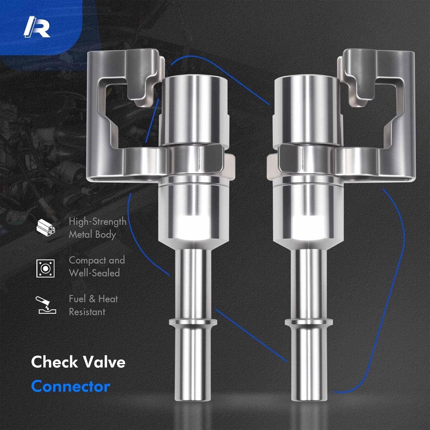2PCS - Fuel Pump Line Return Check Valve Connector Set - Fit for Ford F-Series F150 F250 F350 1990-1991 - Replace# 1L3Z-9J274-BA, 1L3Z9J274BA
