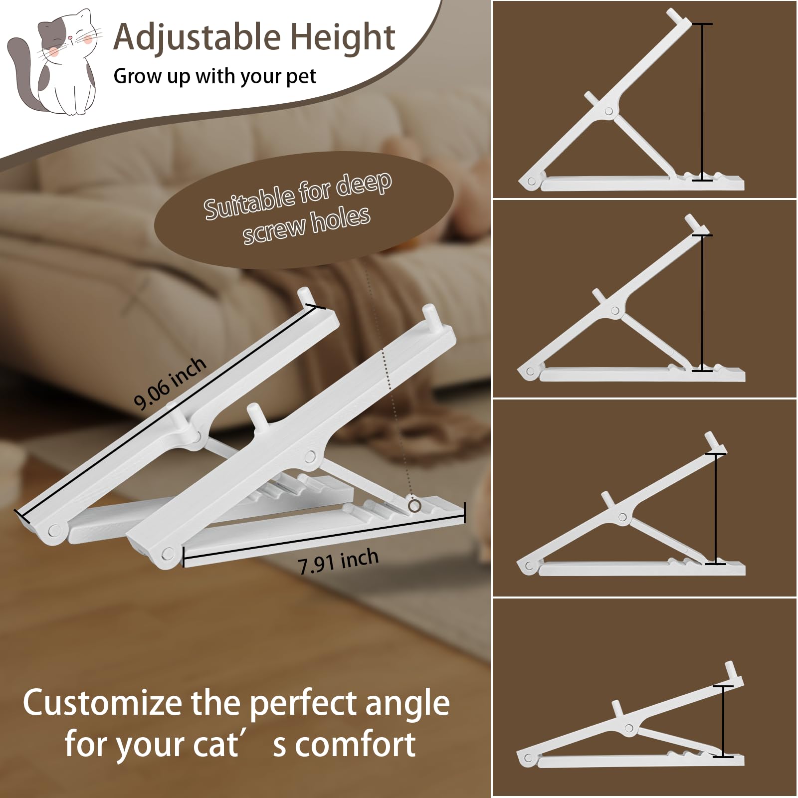 Compatible with Surefeed Microchip Pet Feeder, Adjustable Elevated Cat Pet Feeder Stand, Tilt Angle 20-45 Degrees, Promotes Comfortable Eating Posture and Neck Health (New Model) - image 2