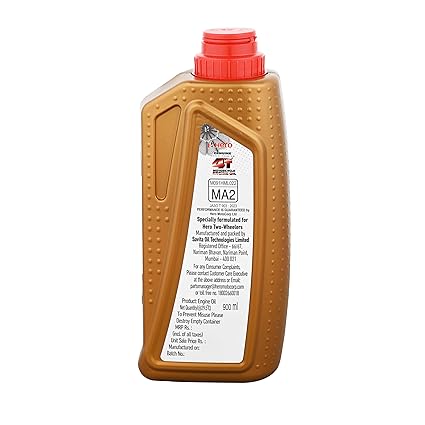 Hero MotoCorp Genuine 4T Plus 20W-40 Engine Oil for Bikes (900 ml)