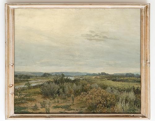 Miniatura 16 de Kizbok Impresiones artísticas vintage para pared, bocetos de paisaje neutro, impresiones en lienzo, pintura al óleo de paisaje rústico para Paisaje