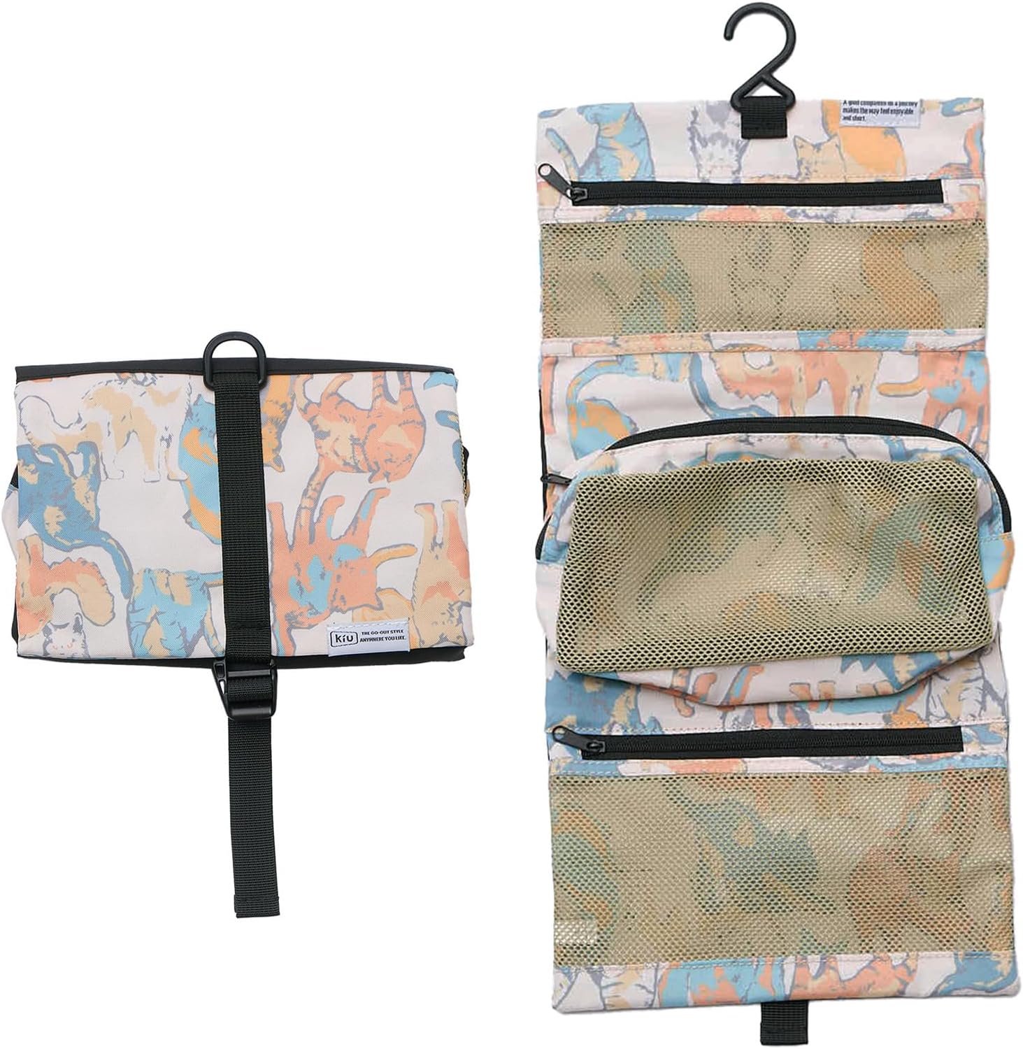 K462-511 Hanging Pouch, Waterproof and Water Repellent, Hanging Pouch, Travel, Business Trip, Hook, Removable, Cosmetics, Toiletry, Unisex, Men's, Women's, Unisex