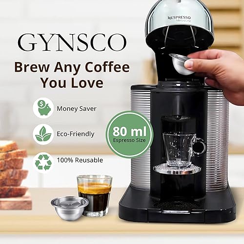 Miniatura 2 de Cápsula de café, cápsulas Vertuo reutilizables de acero inoxidable – Cápsulas Vertuoline recargables compatibles con Nespresso Vertuoline GCA1