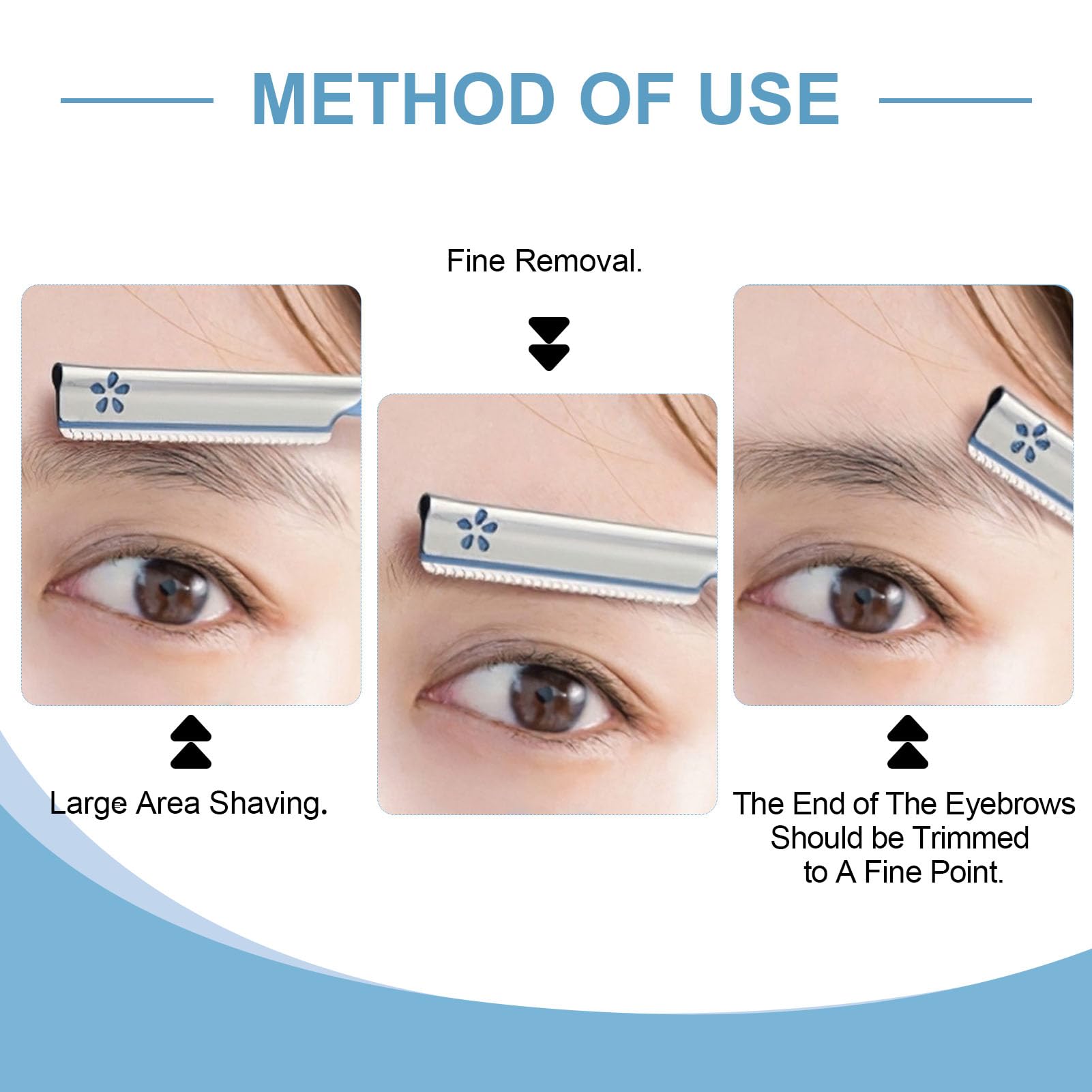 5 PCS Beard Mustache Straight Edge Razor, Mens Beards Edgers Trimmer Shaping Tool Blade Eyebrow Stainless Steel Shaper - Image 3