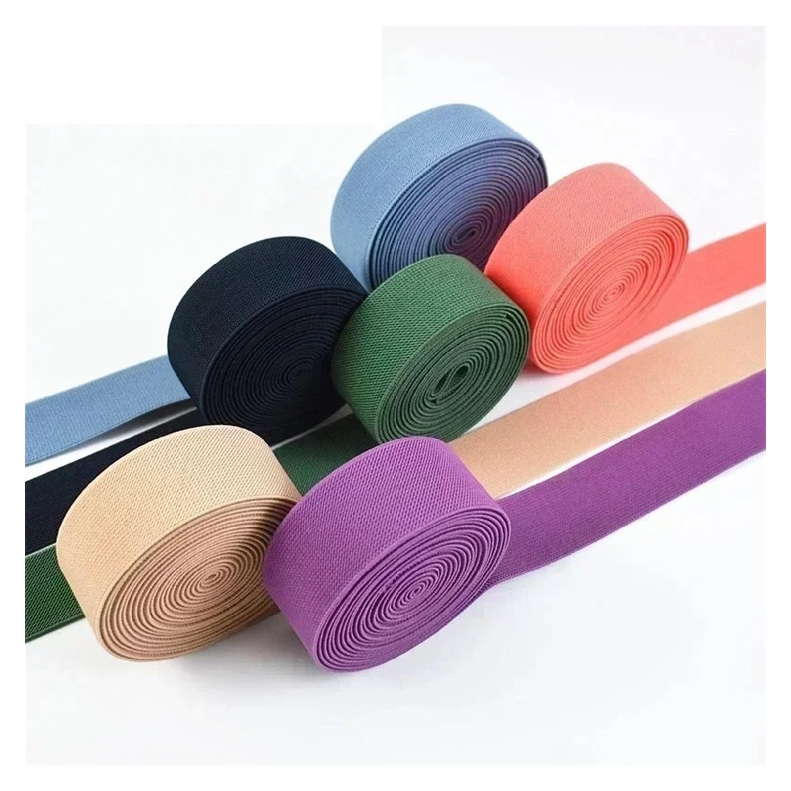 1-10M 38mm Opaski elastyczne na pasek torby pasek w talii plecak na ramię gumka pas ubrania taśmy rozciągliwe DIY akcesoria do szycia(FluorescentOrange,8Meters)