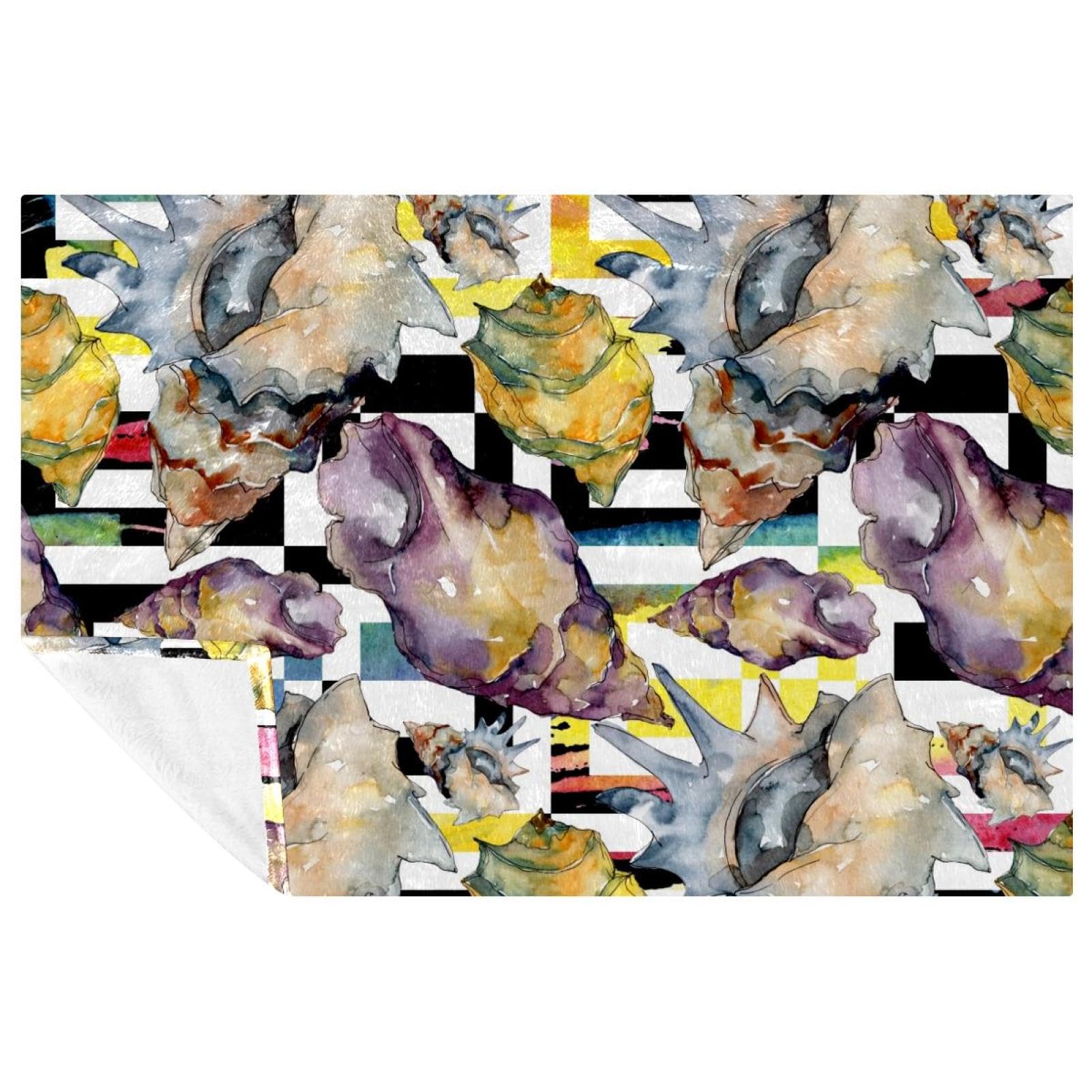 Couverture d'été coquillages pour pique-nique et plage en famille