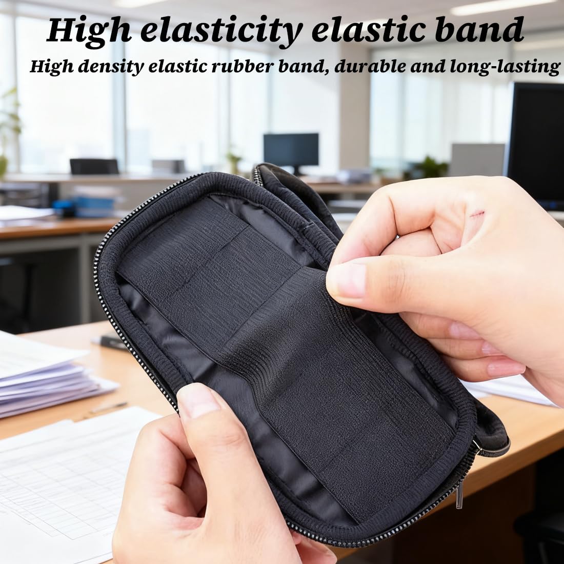 1 Pezzo Custodia per Chiavette USB, Organizer Unità Flash, Borsa Portaoggetti con 10 Scomparti, Porta e Accessori per Storage, Elettronici per Drive/Pen Drive/Jump Drive/Dischi U (Nero)
