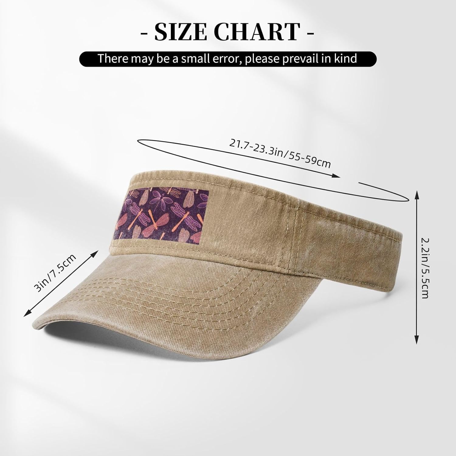 Purple Dragonfly Print Sport Sun Visor Hats Ball Caps Empty Top Baseball Adjustable Sun Cap for Men Women