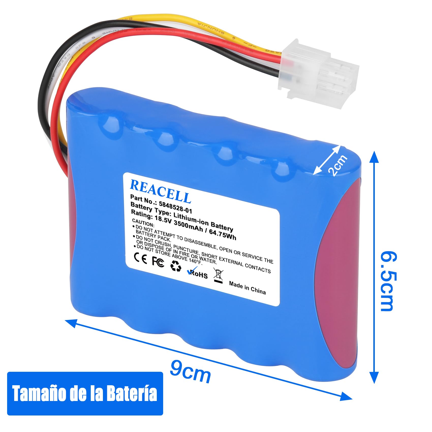 5848228-01 Batería para Husqvarna Automower 310,315,315X(2015-2018) | 18.5V 3500mAh Batería Li-Ion repuesto 5848228-02,5848528-01 Compatible para Gardena Sileno R100Li,R130Li,R160Li,
