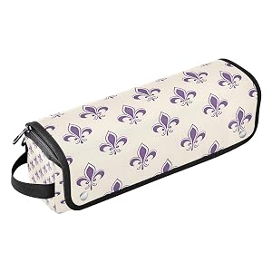 Mardi Gras Carnival Hair Tools Travel Bag Portable Hair Accessory Organizer with Heat Resistant Mat 2 in 1