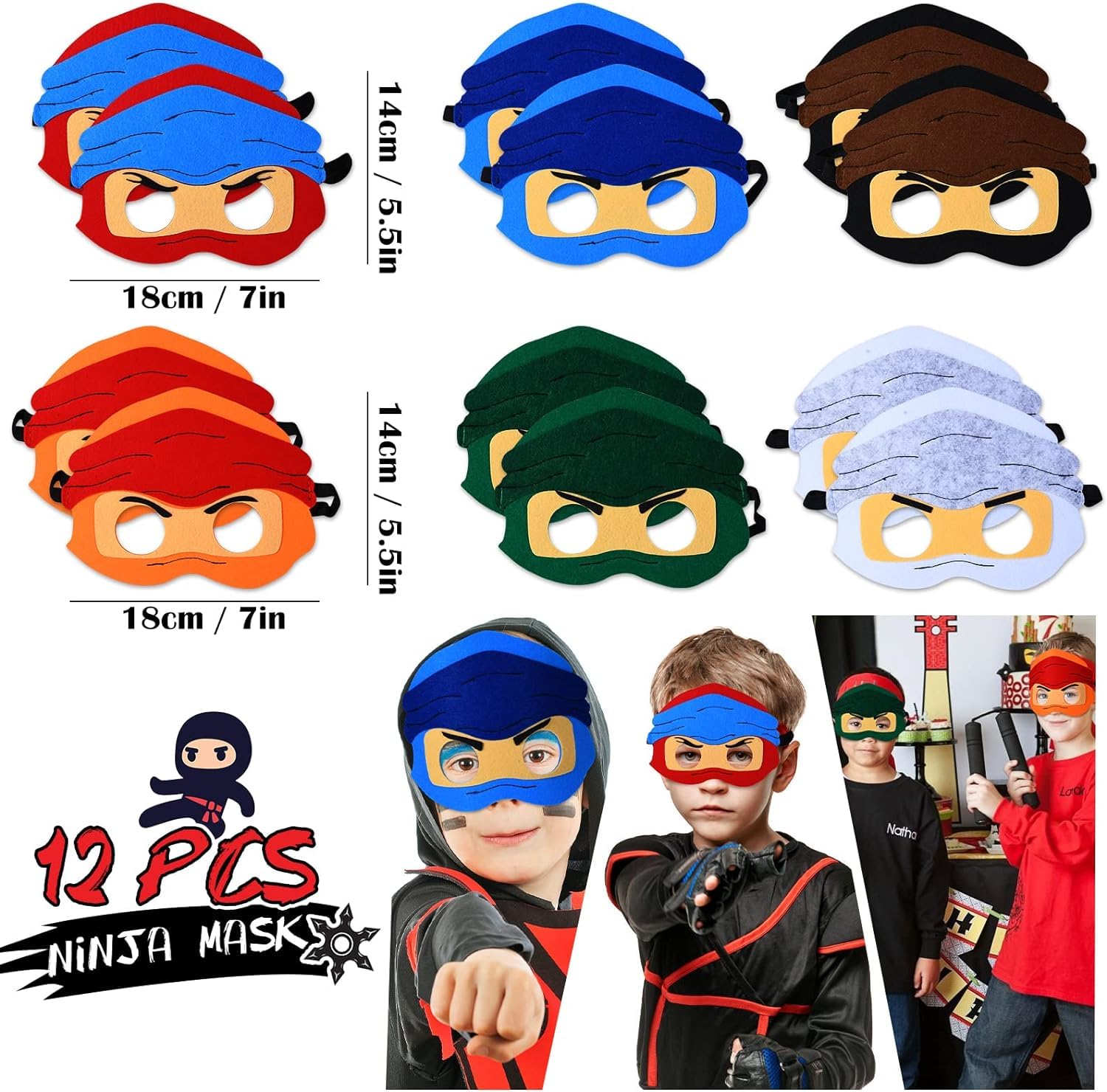 60 Pièces Goodies Fête Ninja Enfant - Masques, Bracelets, Porte-Clés, Jouets Élastiques Et Collants Pour Anniversaire Garçon