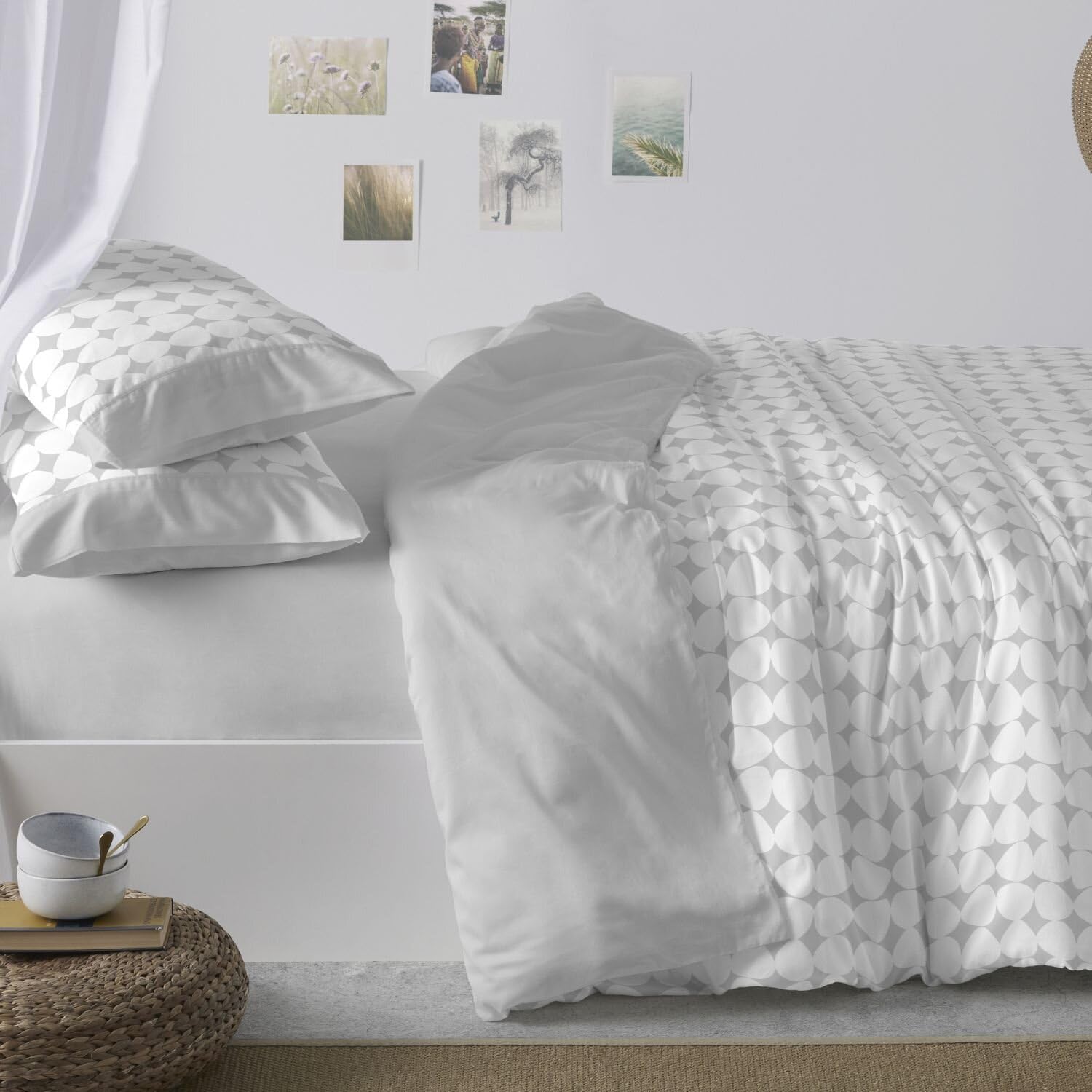 Burrito Blanco | Fundas nórdicas Estampadas | Cama de 150 a 160cm. (+Medidas Disponibles) | Diseño 139 | Color Gris (150-160x190/200cm.)