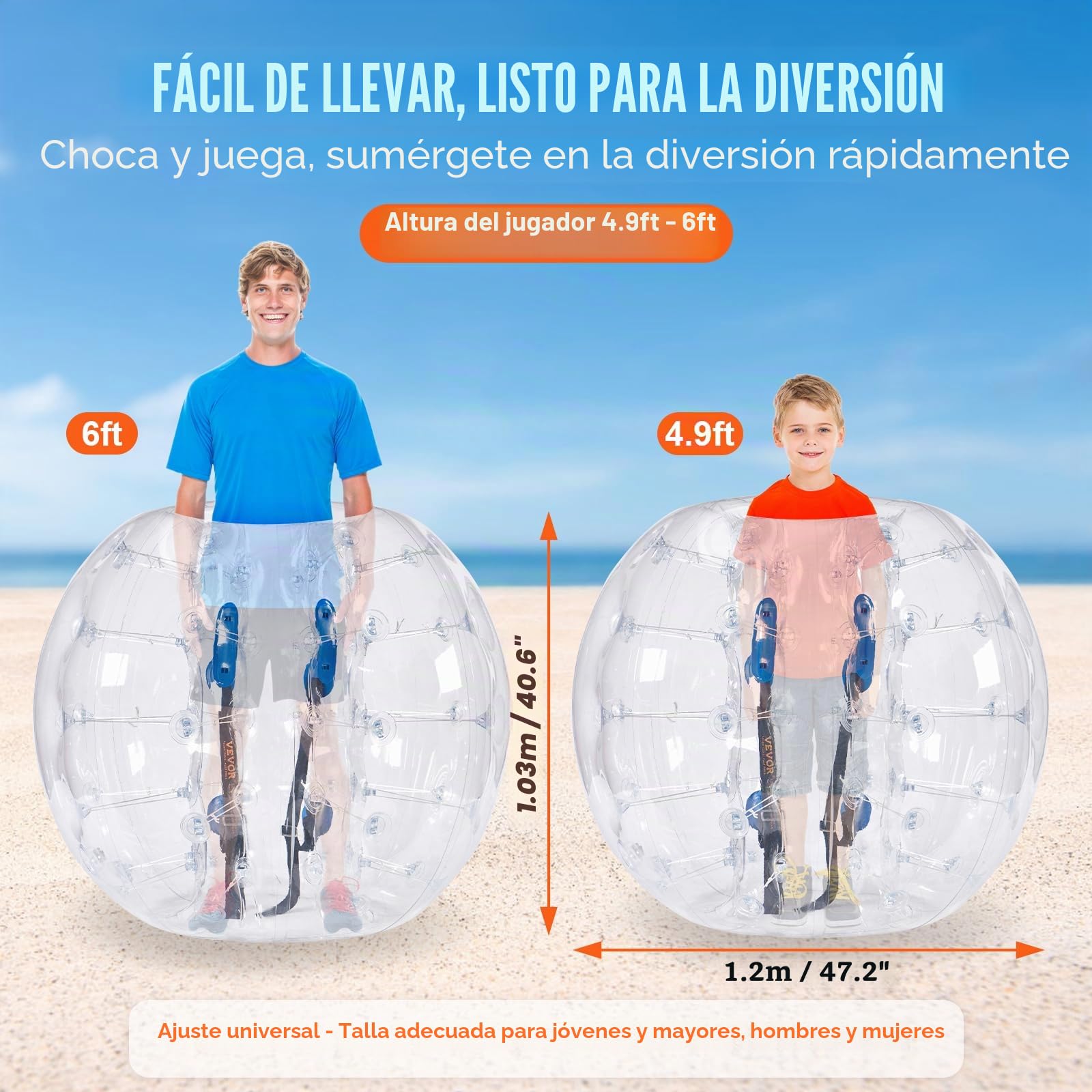 VEVOR Paquete de pelota inflable para adolescentes, bolas de PVC de 0,8 mm para jugar al aire libre