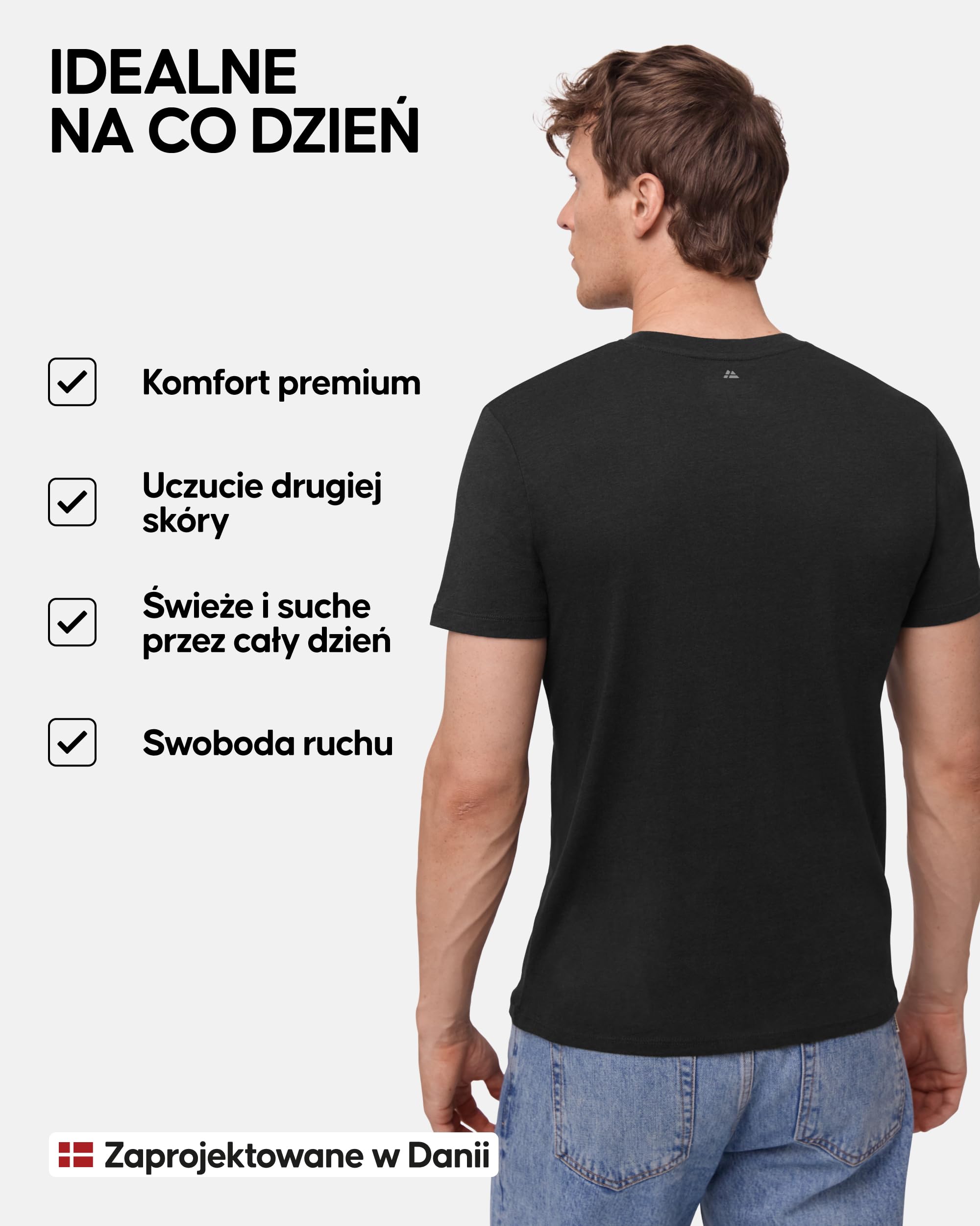 DANISH ENDURANCE Koszulki Męskie, 1, 2 lub 4-Pak, Crew Neck - Czarny, 4-pack, XL