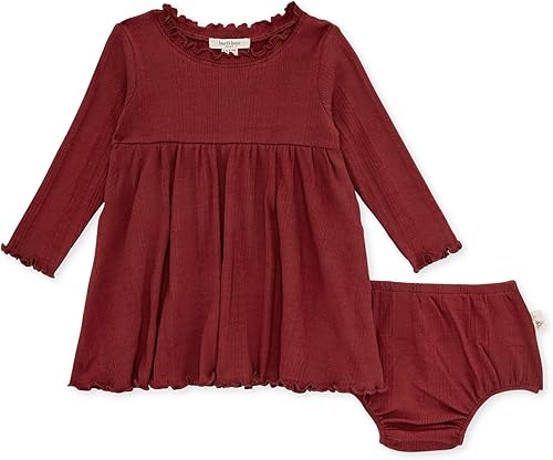 Burt's Bees Baby Vestido para bebé niña, bebé y niño, manga corta y larga, 100% algodón orgánico