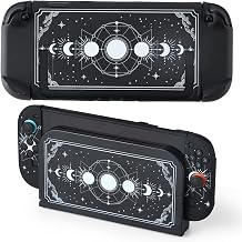 CasosexploreLab Protective Case for Switch 2, Cover Skin Dock Case for Nintendo Switch 2 2025 Console Joycon Controller Black Moon Phase Hard PC Slim Dockable Shell Kawaii Gaming Protector Accessories