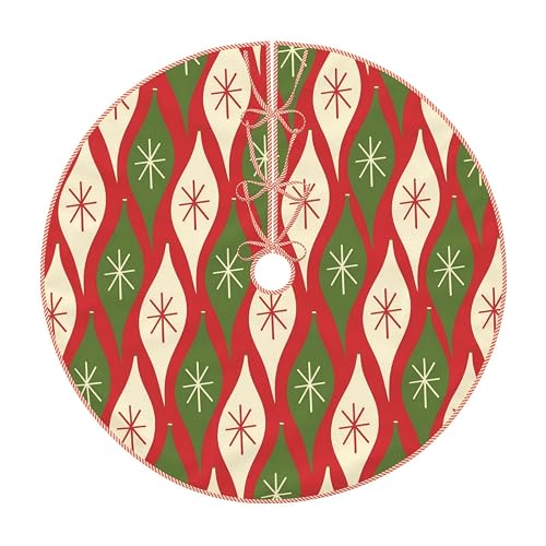 Christmas Tree Skirt, Mid-Century Retro Vintage Tree Mat 36"