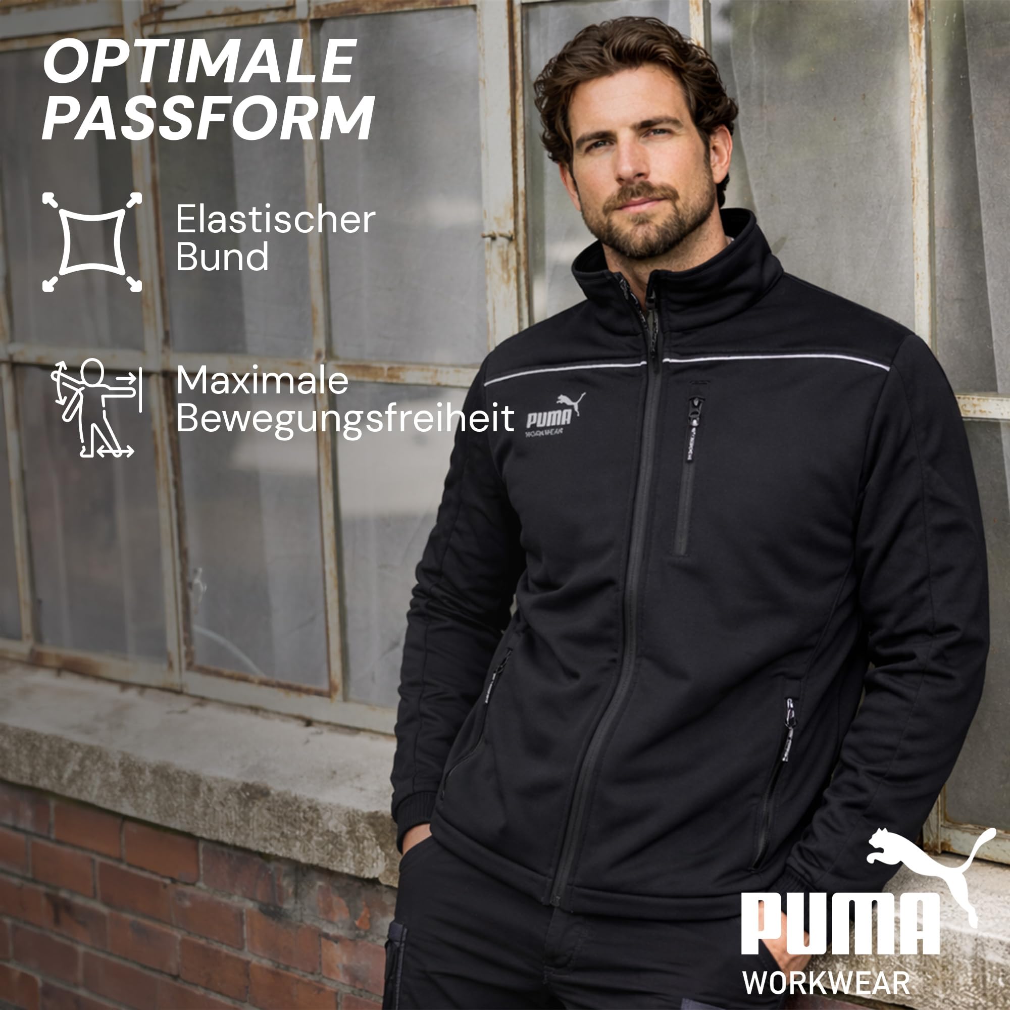 PUMA Workwear Jacke Herren aus Drei-Lagen-Softshellgewebe - Wasserabweisend und Winddicht - Slim Fit - Softshelljacke Arbeitsjacke für Handwerk, Produktion Logistik und Baugewerbe