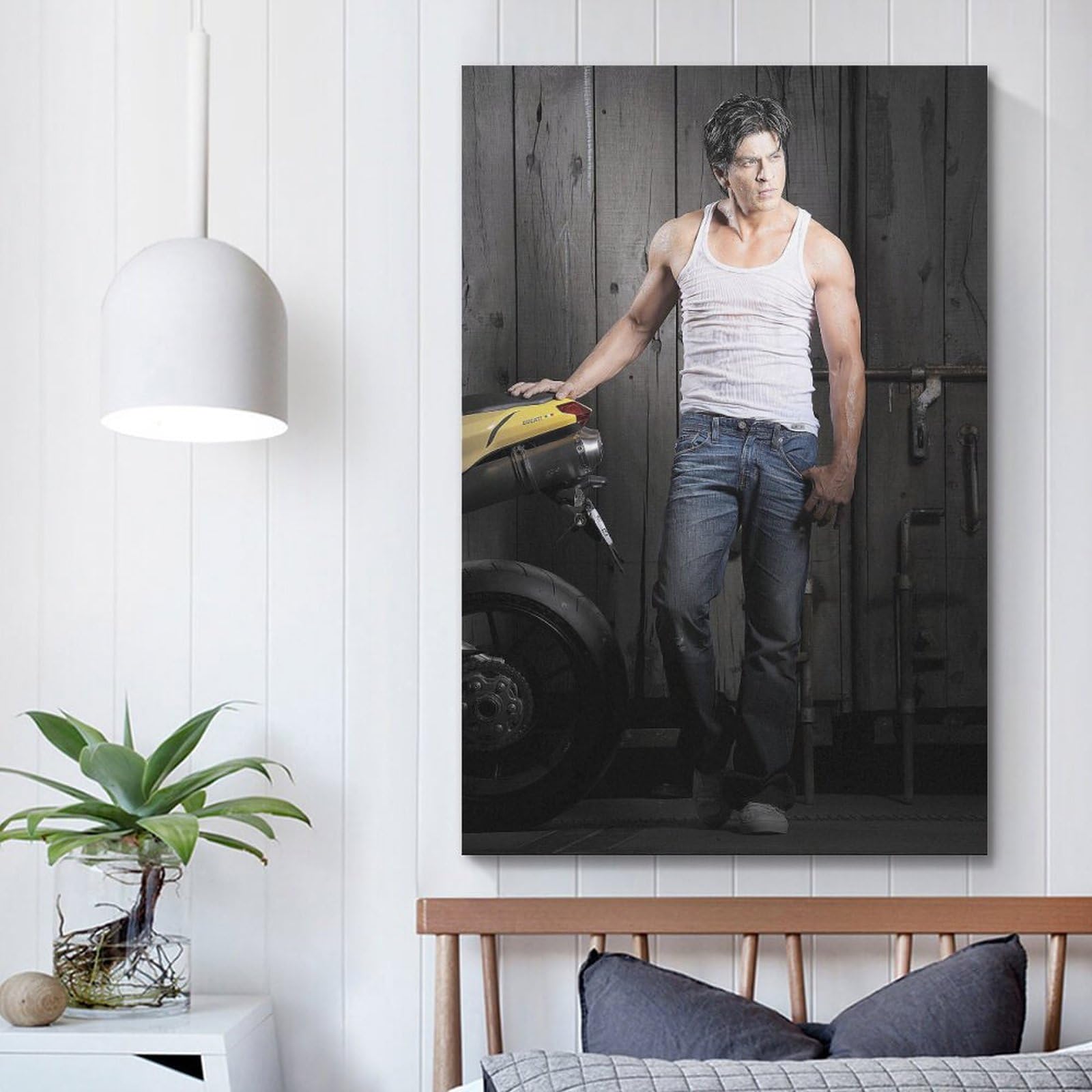 Shah Rukh Khan Poster - Schwarz-Weiß Leinwanddruck Fürs Zimmer