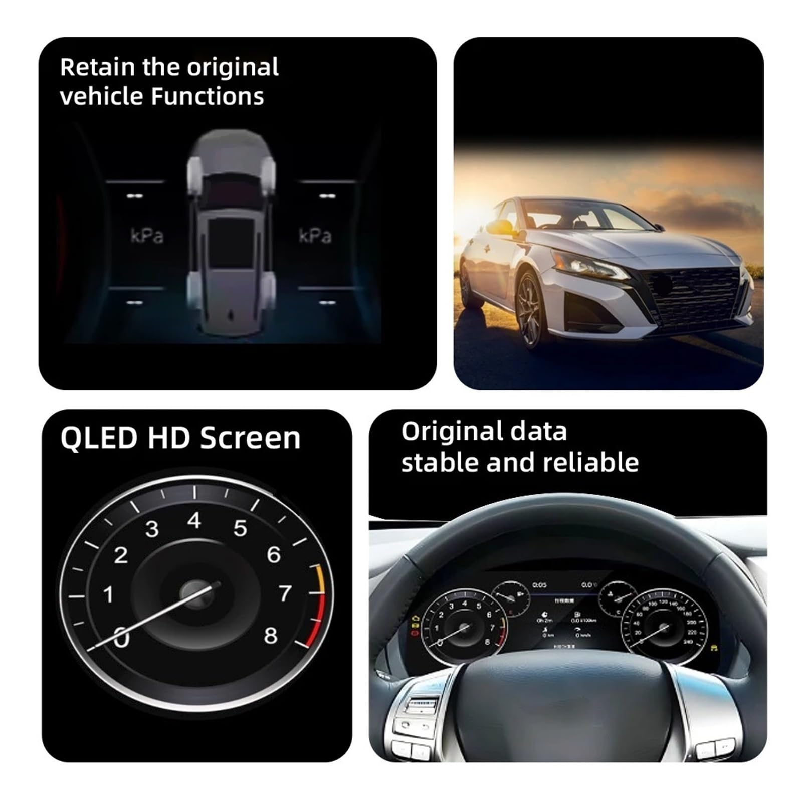 Quadro strumenti digitale compatibile con tachimetro Nissan Teana/Qashqai X-Trail Murano Pathfinder schermo HD da 12,3 pollici(14-18)