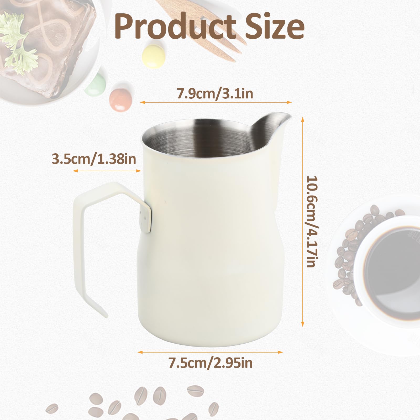 Bricco Latte 350 ml/12 oz, Bollilatte Acciaio Inox, Lattiera Latte Art, Brocca Latte Schiuma Professionale per Cappuccino, Espresso, Gli Amanti del Caffè (Nero)